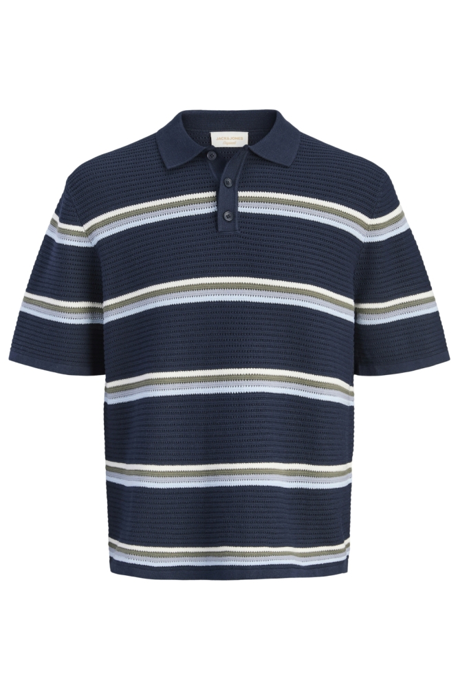 Jack & Jones blauwe heren polo | Vooraanzicht