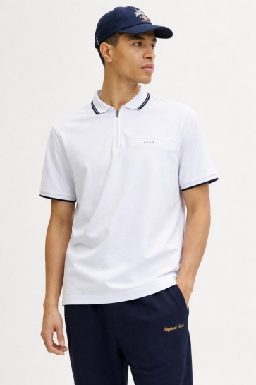 Jack & Jones jcofusion branding polo zip ss Wit