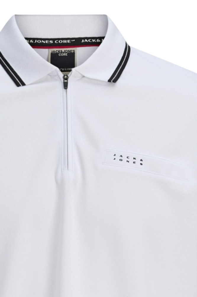 Jack & Jones witte heren polo | Close up