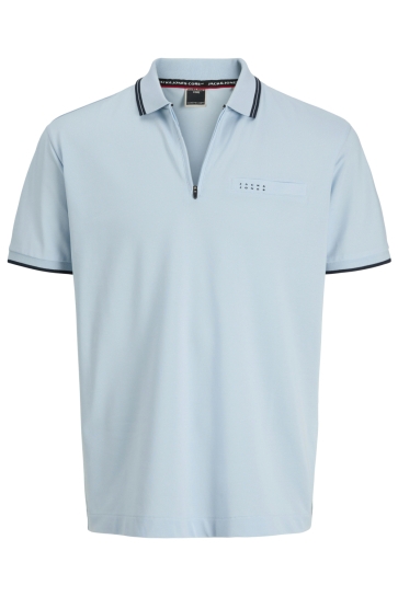 Jack & Jones JCOFUSION BRANDING POLO ZIP SS 12289953 Omphalodes
