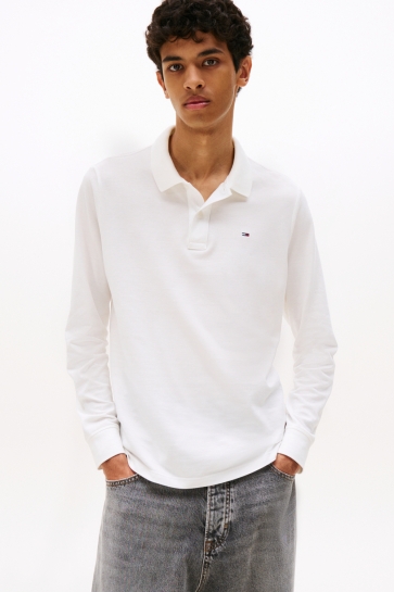 Tommy Jeans tjm slim placket polo ls Ecru