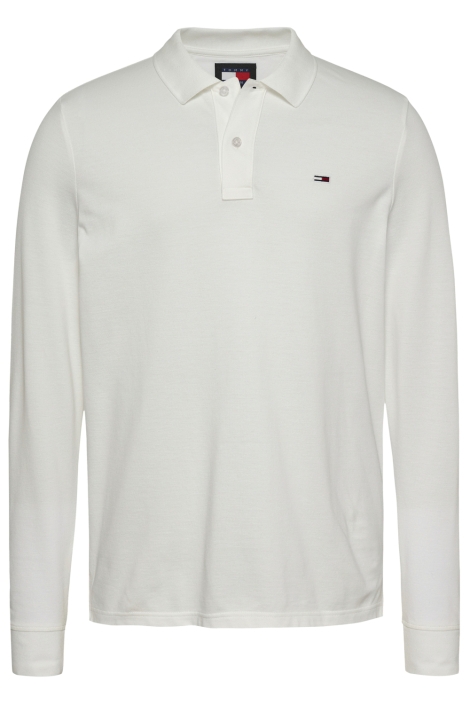 Tommy Jeans ecru heren polo | Vooraanzicht