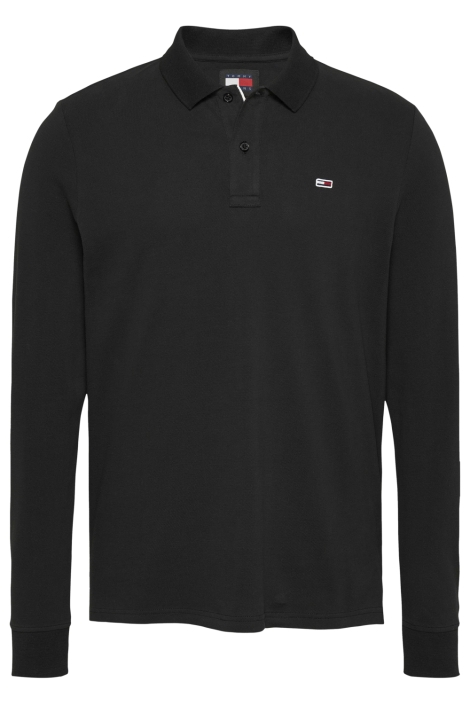 Tommy Jeans zwarte heren polo | Vooraanzicht