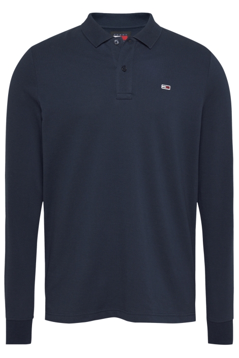 Tommy Jeans blauwe heren polo | Vooraanzicht