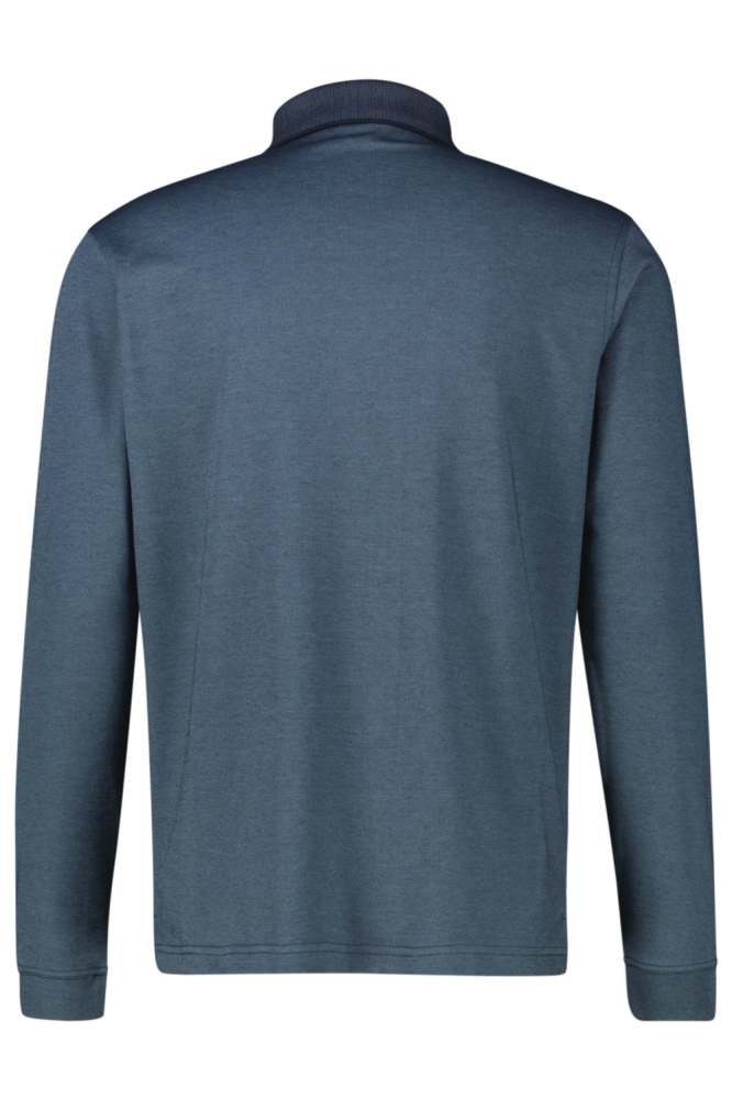 Lerros blauwe heren polo | Achteraanzicht