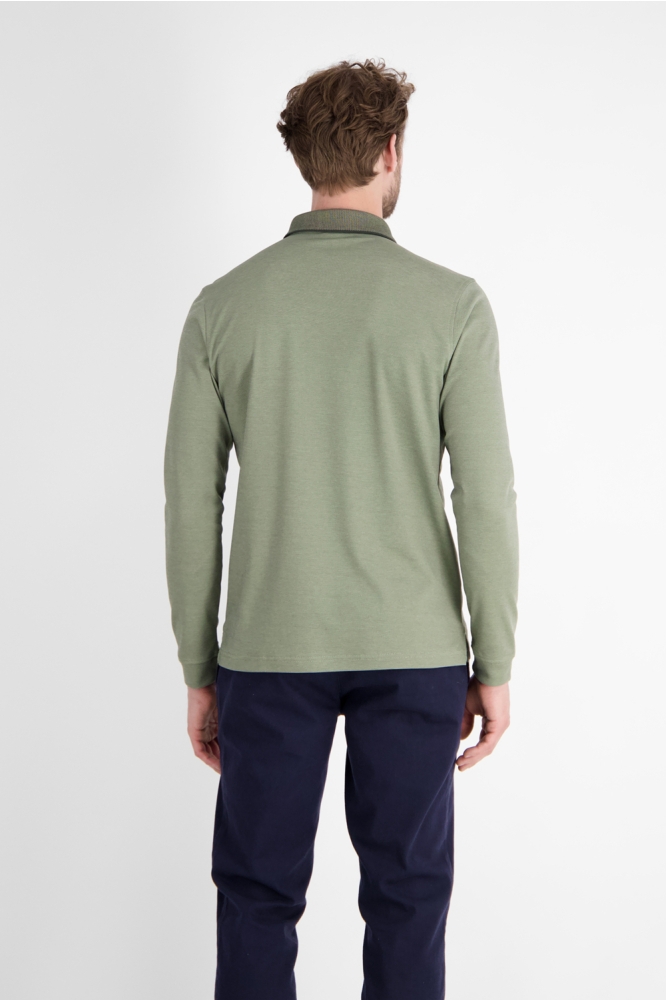 Lerros groene heren polo | Model achteraanzicht