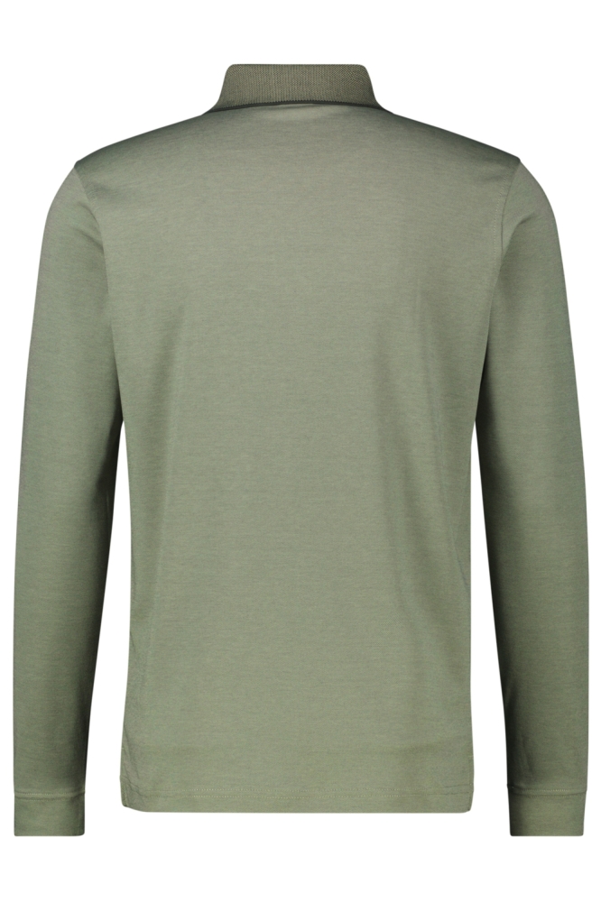 Lerros groene heren polo | Achteraanzicht