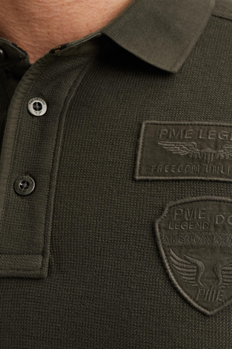 PME legend groene heren polo | Close up