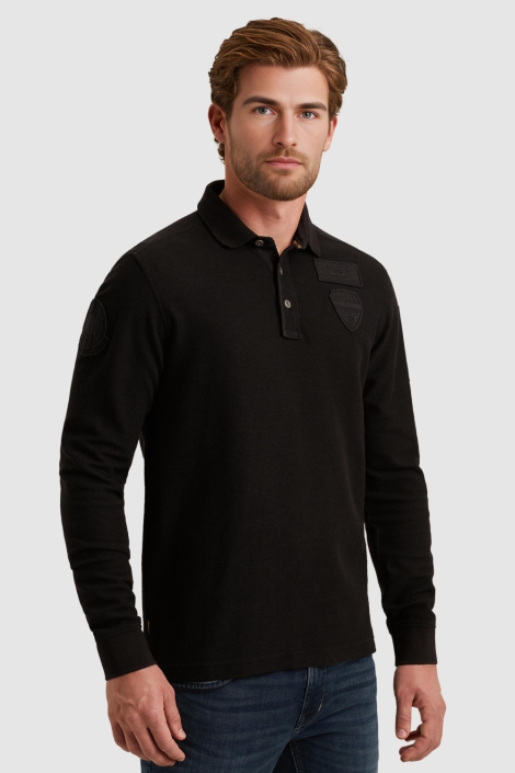 PME legend zwarte heren polo | Model vooraanzicht