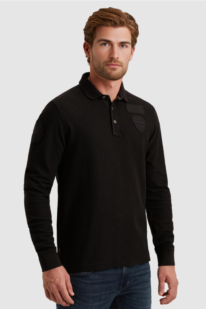 PME legend zwarte heren polo | Model vooraanzicht