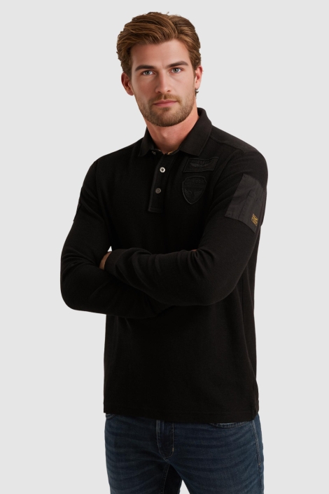 PME legend zwarte heren polo | Model zijaanzicht