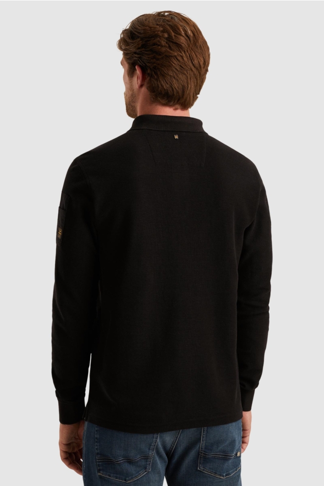 PME legend zwarte heren polo | Model achteraanzicht