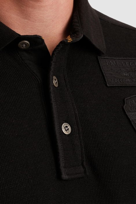 PME legend zwarte heren polo | Close up