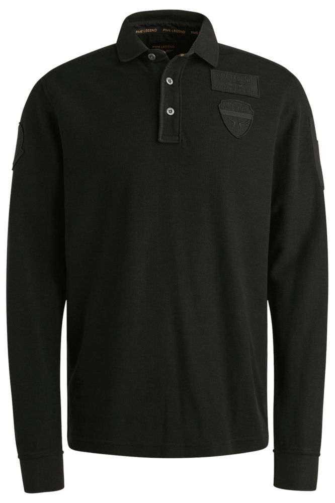 PME legend zwarte heren polo | Vooraanzicht