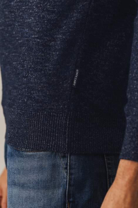 State of Art blauwe heren polo | Close up