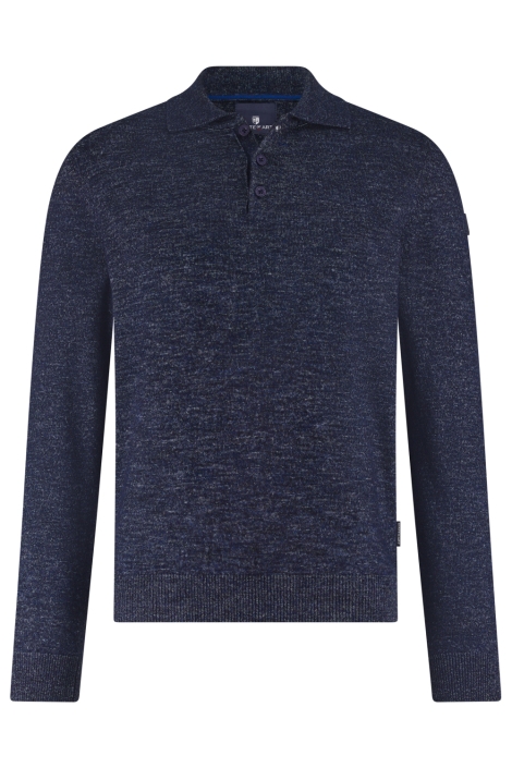 State of Art blauwe heren polo | Vooraanzicht