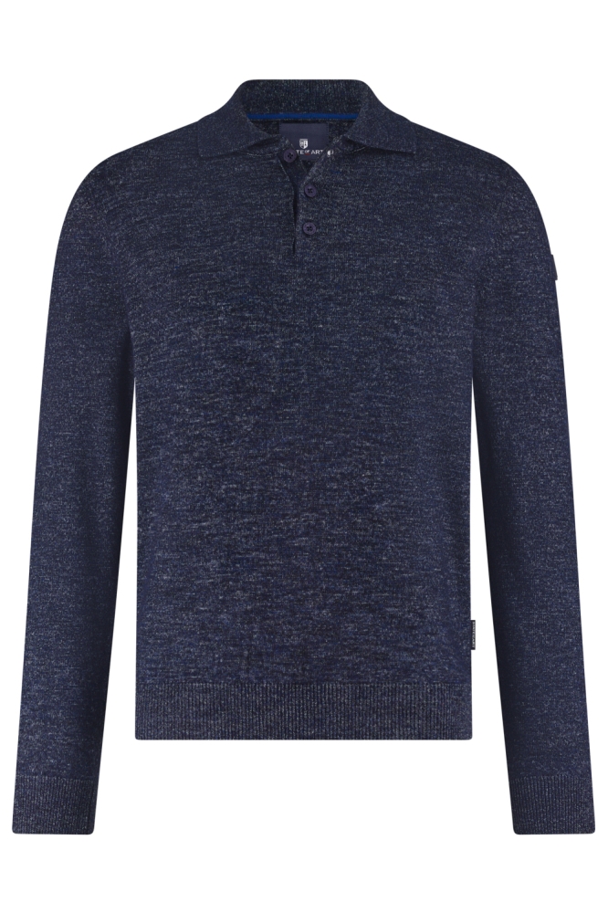 State of Art blauwe heren polo | Vooraanzicht