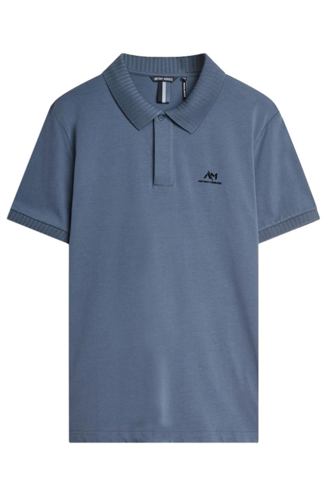 Antony Morato blauwe heren polo | Vooraanzicht