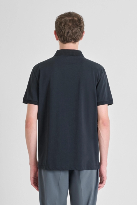 Antony Morato blauwe heren polo | Model achteraanzicht