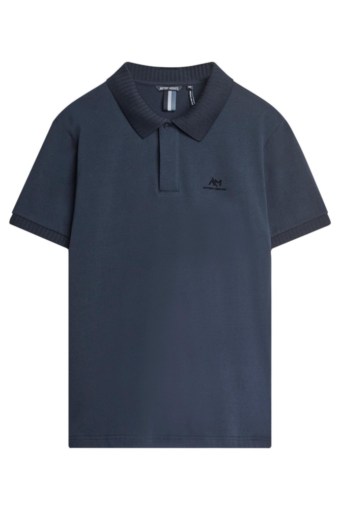 Antony Morato blauwe heren polo | Vooraanzicht