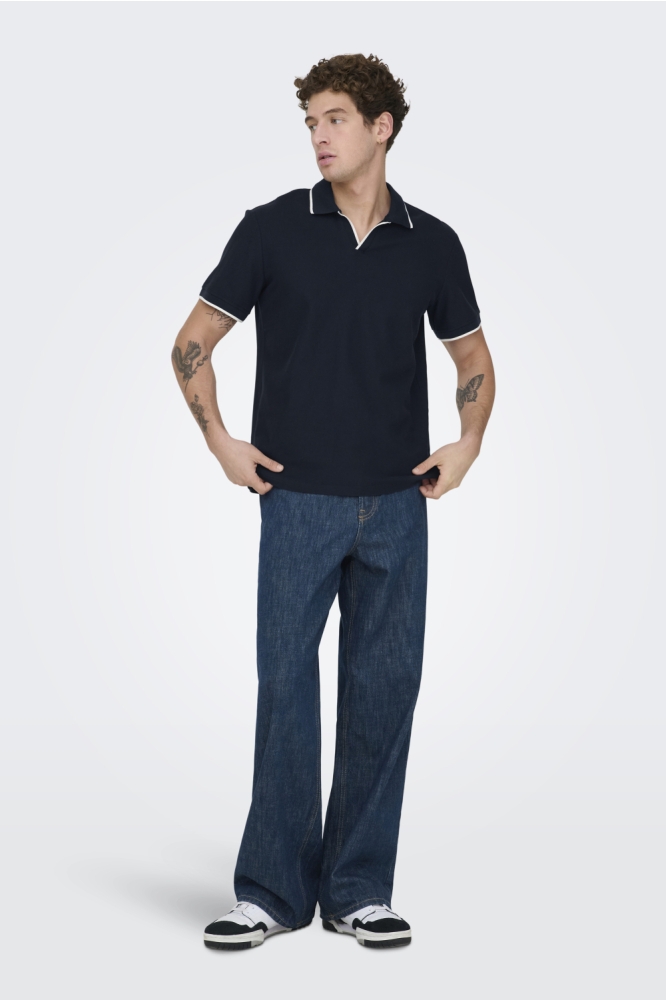 Only & Sons blauwe heren polo | Model