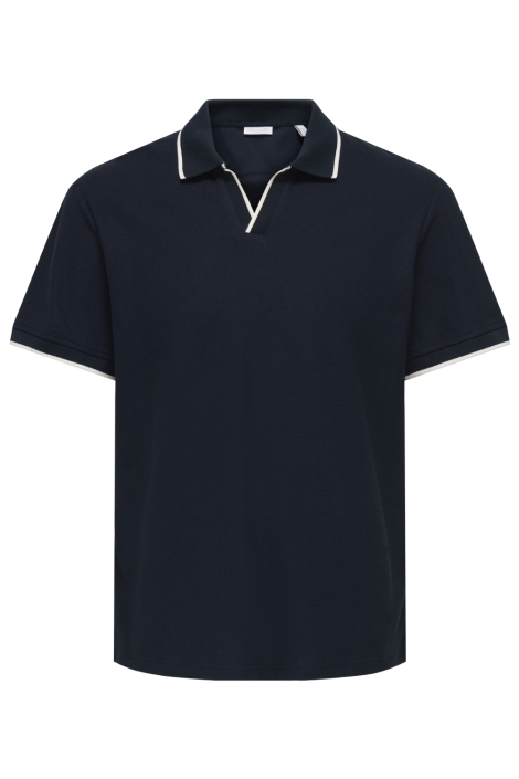 Only & Sons blauwe heren polo | Vooraanzicht