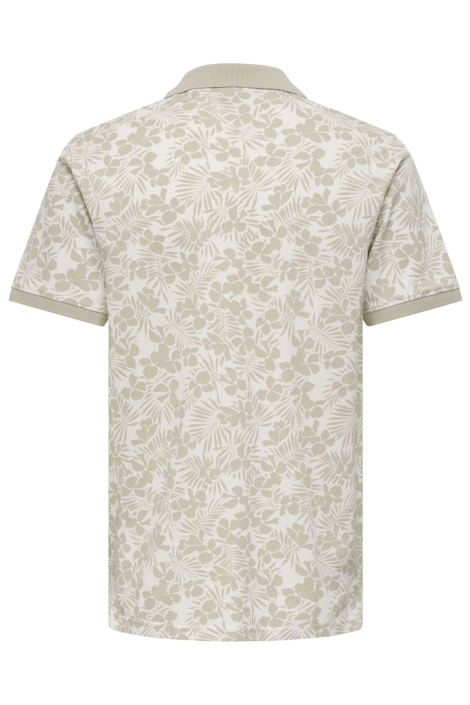Only & Sons beige heren polo | Achteraanzicht