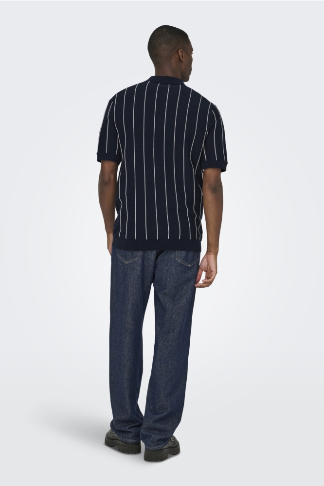 Only & Sons blauwe heren t-shirt | Model achteraanzicht