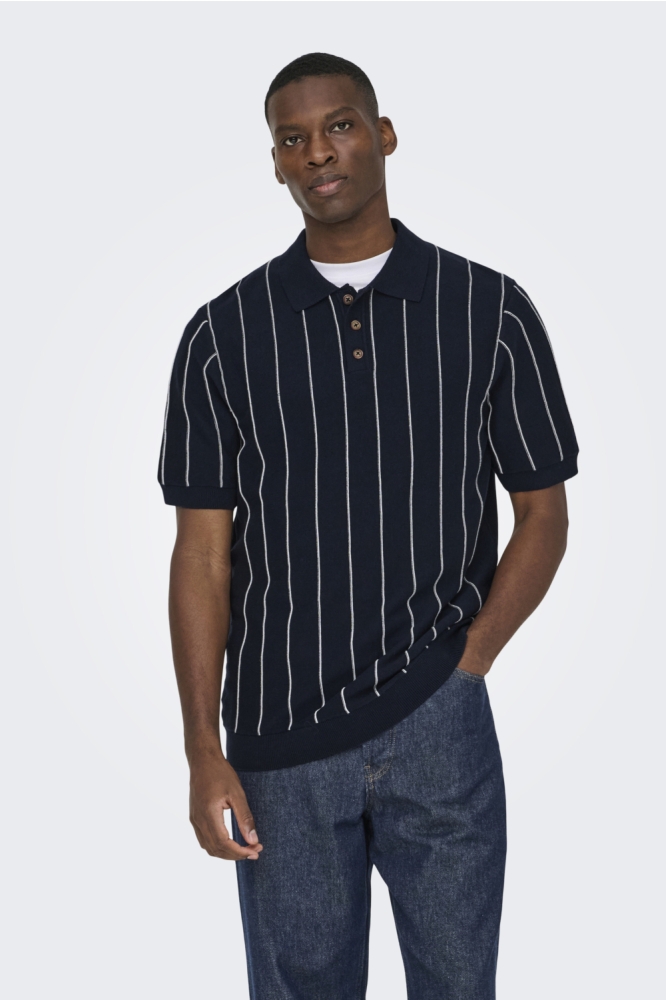 Only & Sons blauwe heren t-shirt | Model vooraanzicht