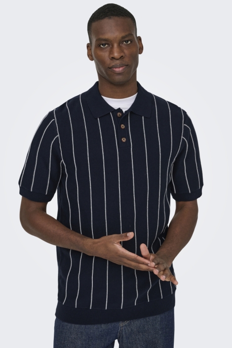 Only & Sons blauwe heren t-shirt | Model vooraanzicht