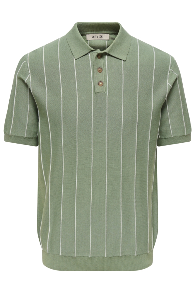 Only & Sons groene heren polo | Vooraanzicht