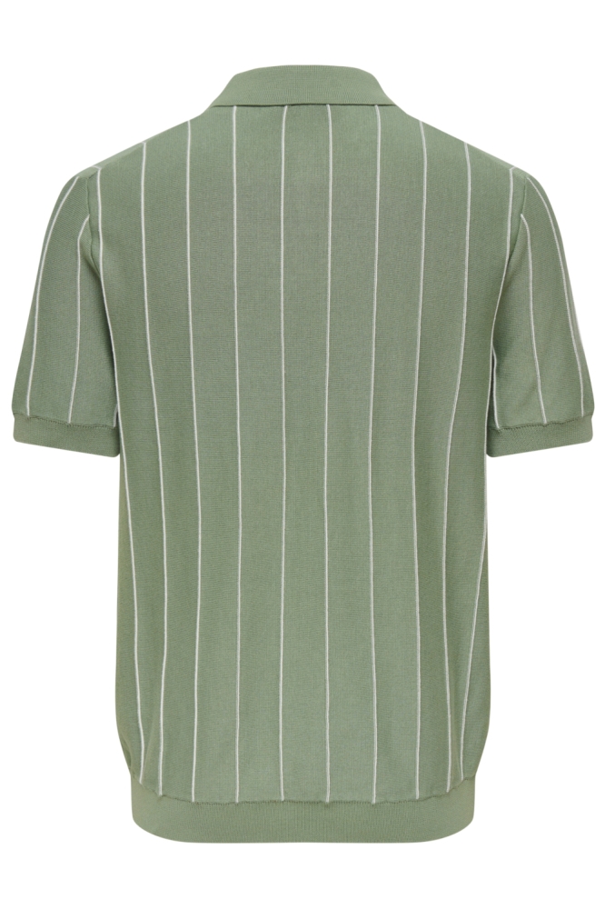 Only & Sons groene heren polo | Achteraanzicht
