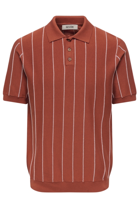 Only & Sons bruine heren polo | Vooraanzicht