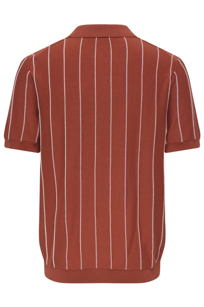 Only & Sons bruine heren polo | Achteraanzicht