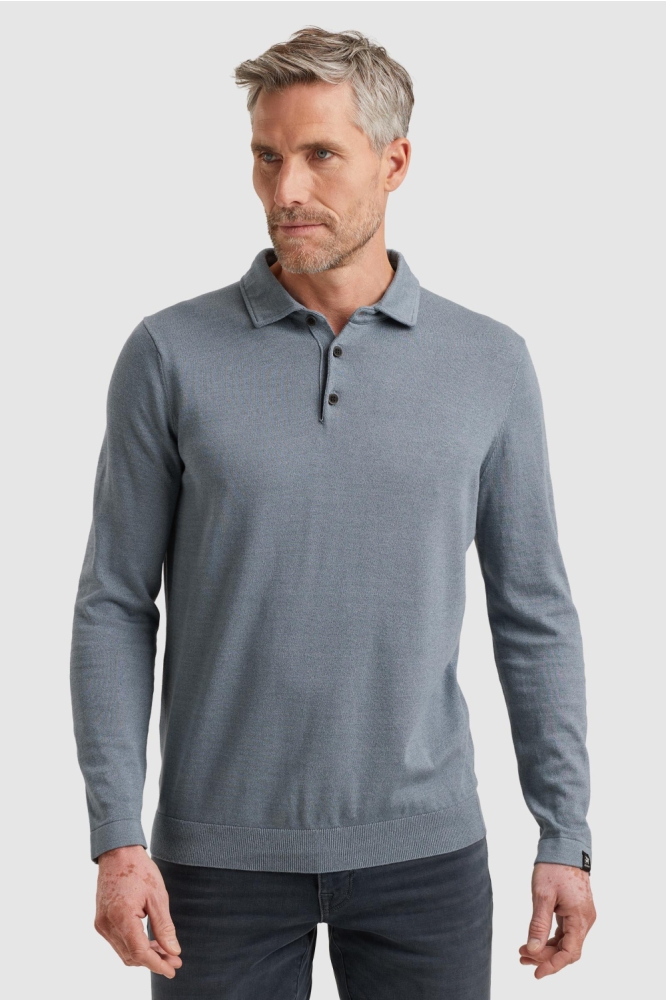 Vanguard blauwe heren polo | Model vooraanzicht