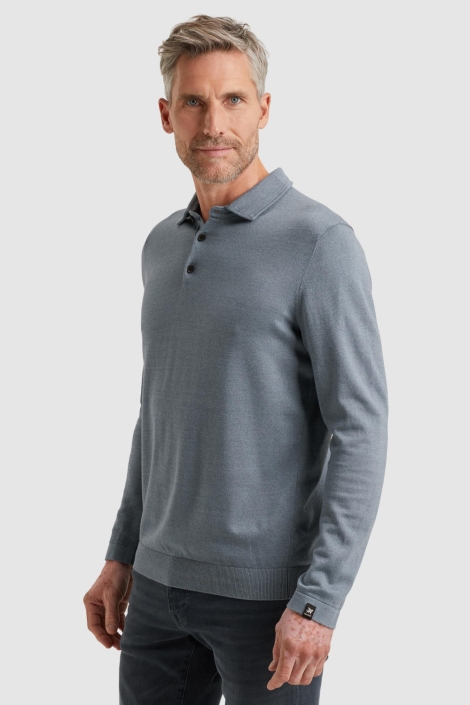 Vanguard blauwe heren polo | Model zijaanzicht