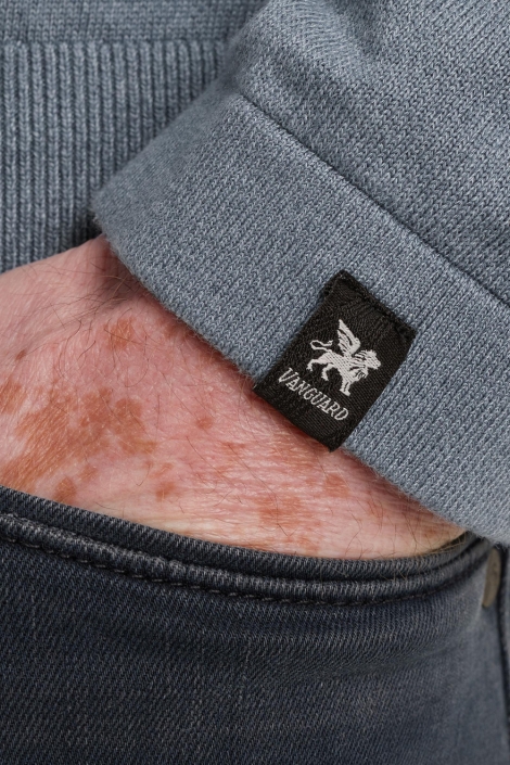 Vanguard blauwe heren polo | Close up