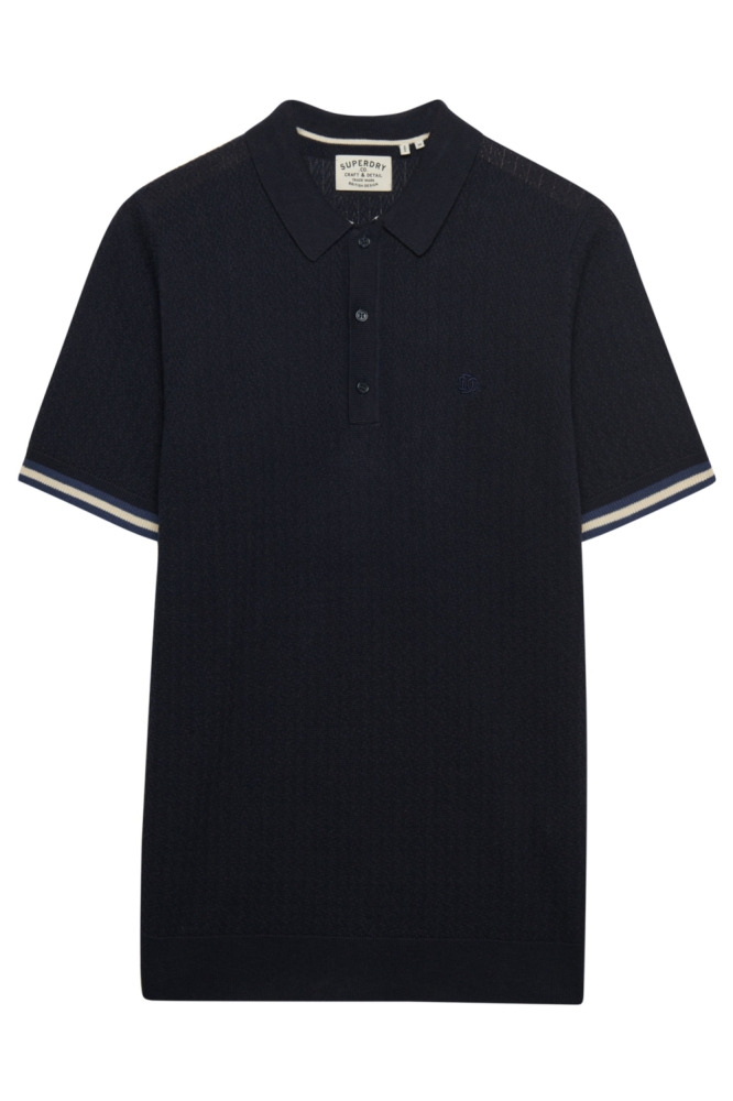 Superdry blauwe heren polo | Vooraanzicht