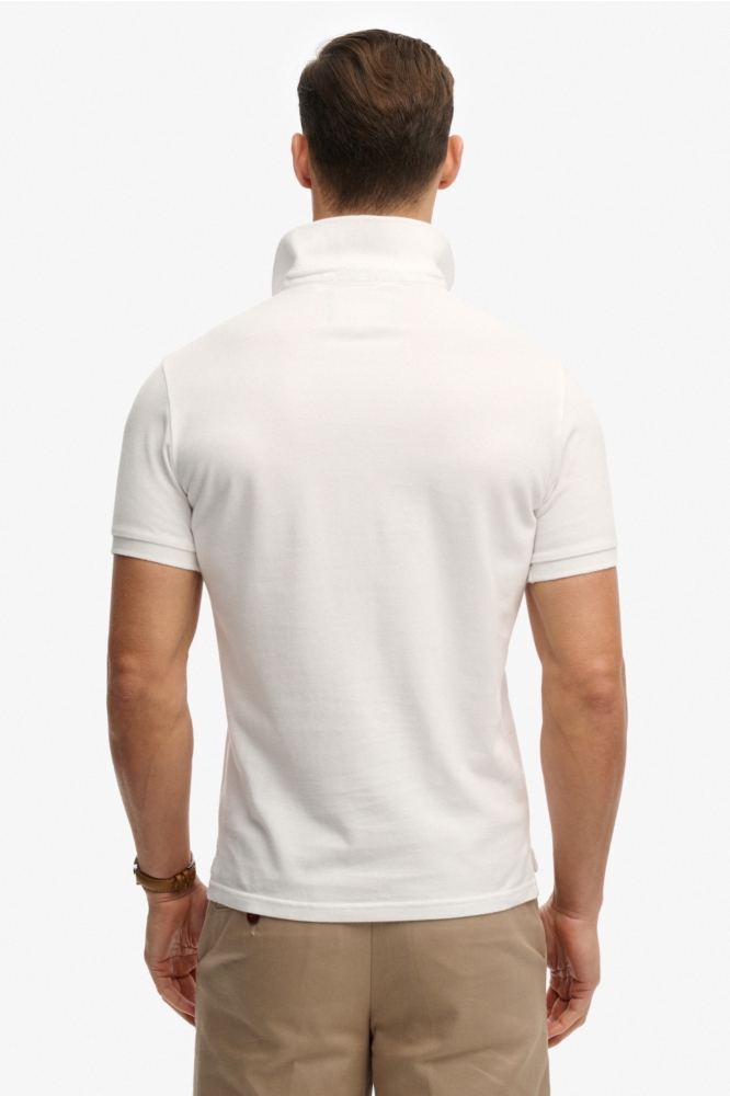 Superdry witte heren polo | Model achteraanzicht