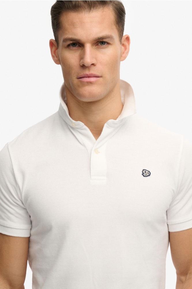 Superdry witte heren polo | Close up