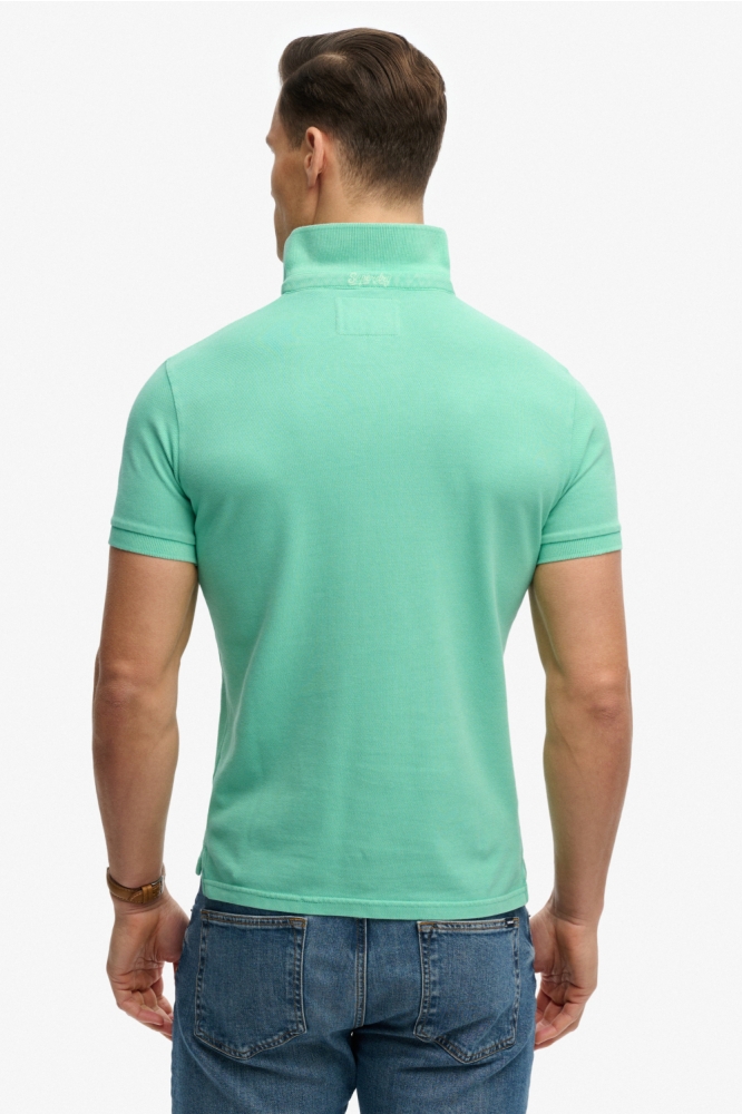 Superdry groene heren polo | Model achteraanzicht