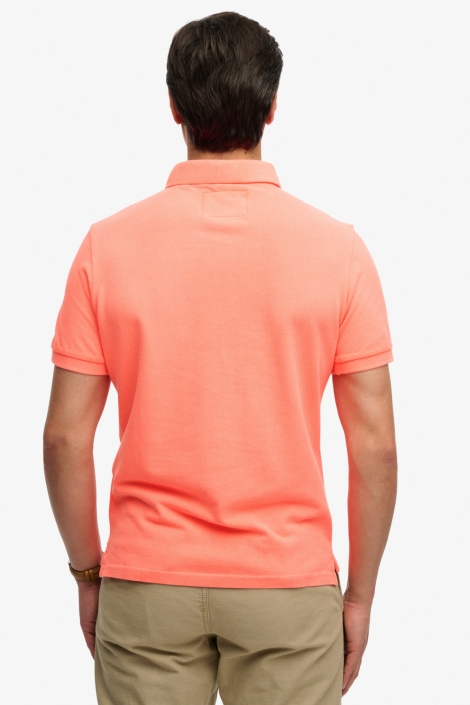Superdry oranje heren polo | Model achteraanzicht