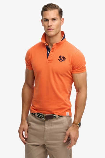 Superdry Polo PIQUE MONOGRAM POLO M1110465A k1a denver orange/darkest navy