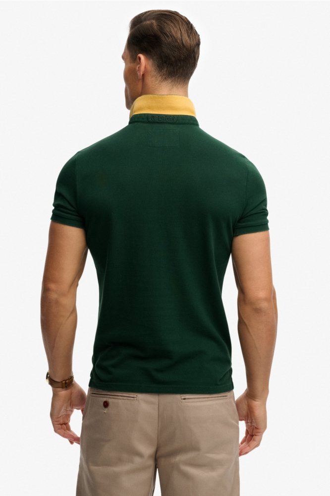 Superdry zwarte heren polo | Model achteraanzicht