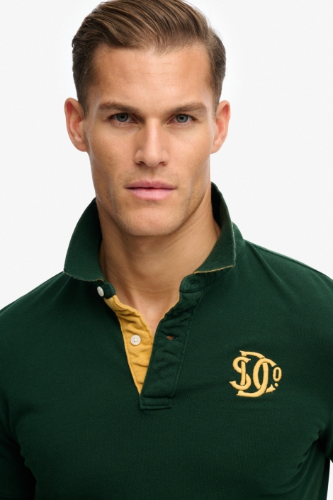 Superdry zwarte heren polo | Close up