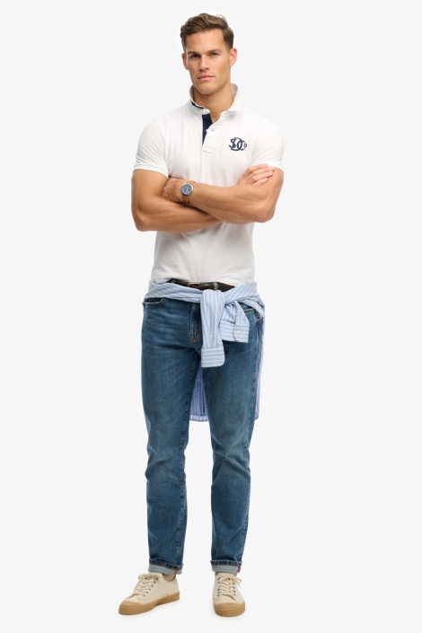 Superdry witte heren polo | Model
