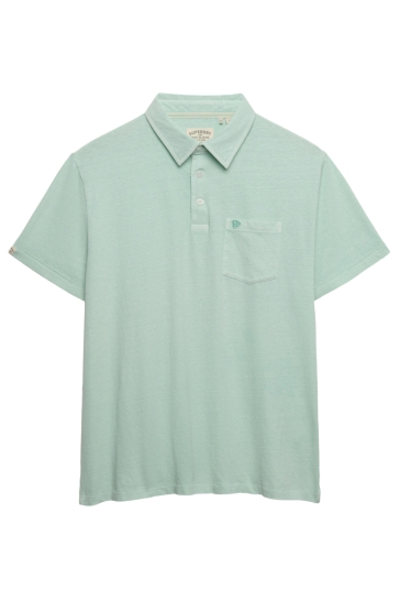 Superdry classic cotton linen polo Groen