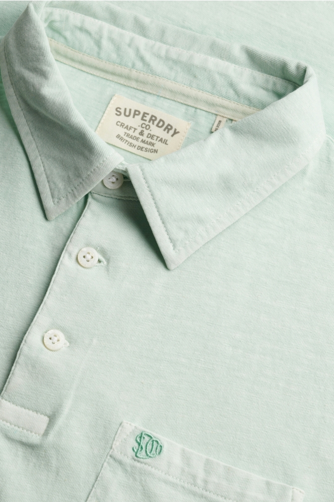 Superdry groene heren polo | Close up