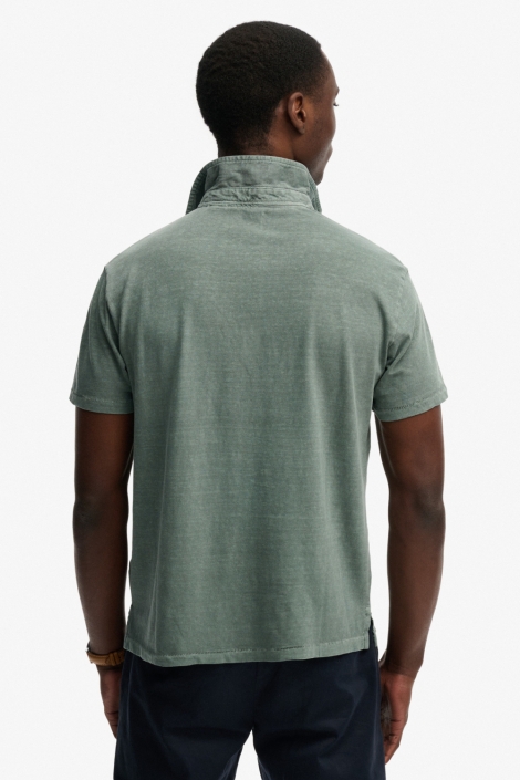 Superdry groene heren polo | Model achteraanzicht