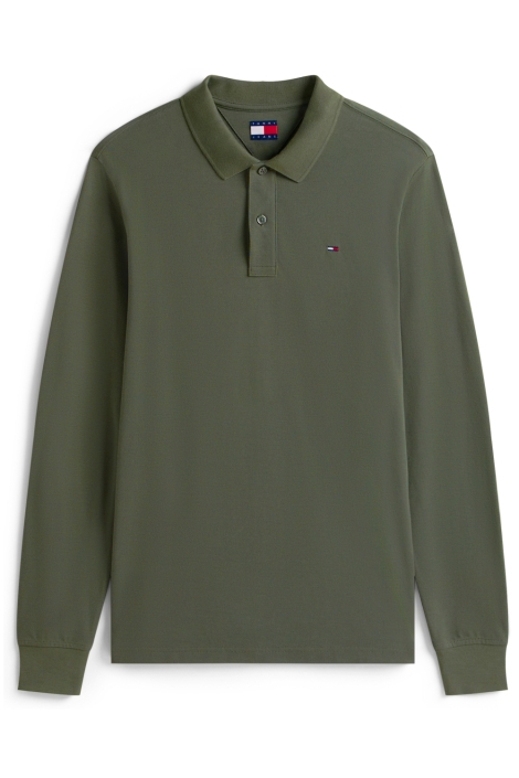 Tommy Jeans groene heren polo | Vooraanzicht